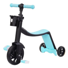 Дитячий транспорт 3 в 1: бірюзовий комбінований велосипед, самокат і велобіг! Дитячий транспорт 3 в 1: бірюзовий комбінований велосипед, самокат і велобіг!